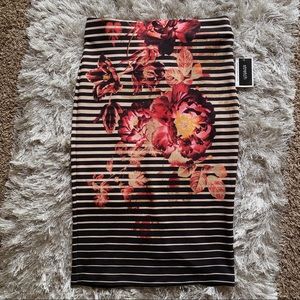 • floral/stripe pencil skirt